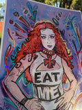 Holographic Print Coachella Chappell Eat Me